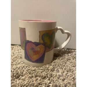 Vintage Mary Kay Consultant Award Mug Heart Handle Pink Inside